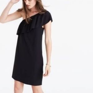 Madewell one shoulder silk dress